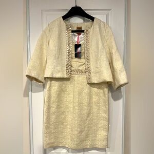 Midnight Velvet Dress-suit  Cream Textured Fabric Party, Event 
NWT Size 16 💛